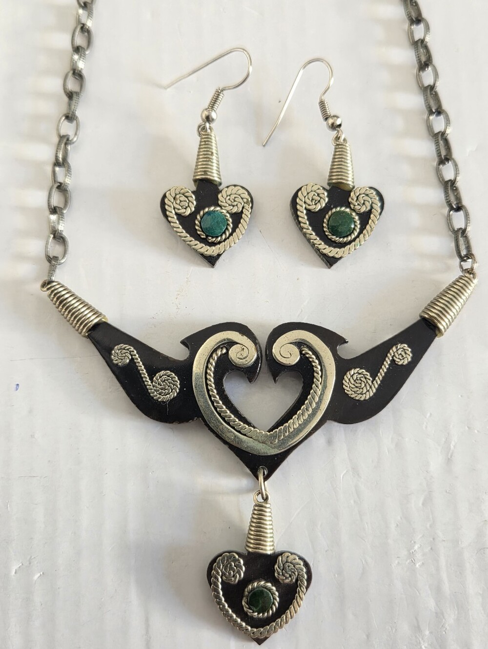 Peruvian Vintage Artizan Handmade Neclase With Earings